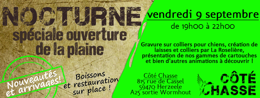 Nocturne ouverture de la chasse en plaine le 9 septembre à Herzeele