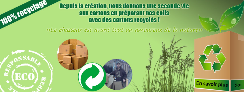 Côté Chasse, une société éco-responsable qui recycle les cartons !