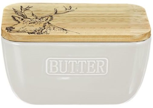 Beurrier Porcelaine Blanc Et Rose, Beurrier Céramique Avec Couvercle