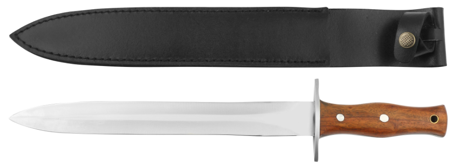 Hache Thaïlandaise Vintage Faite Main - Lame Acier Carbone 2,6" - Manche Palissandre Et Fourreau Cuir - Neuf
