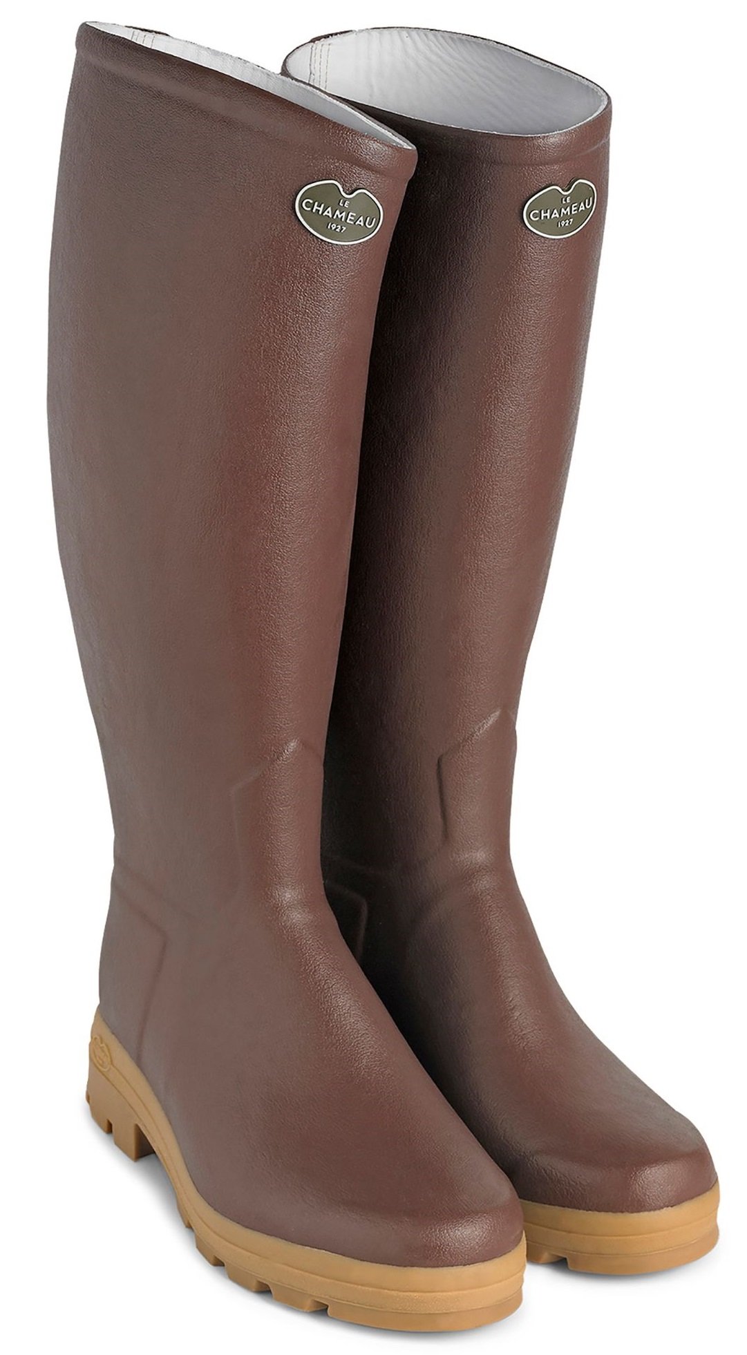 bottes en cuir marron
