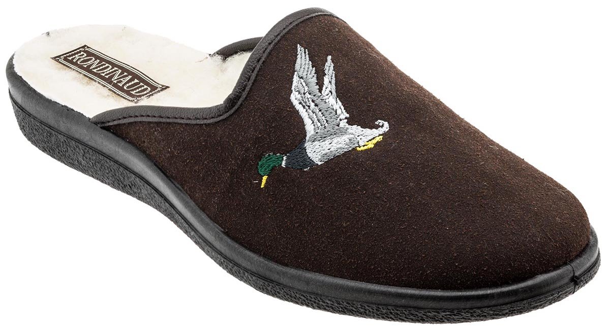 Chaussons Fourrés Plumes Canard – Taille L, Motif étoiles Gris Et Blanc