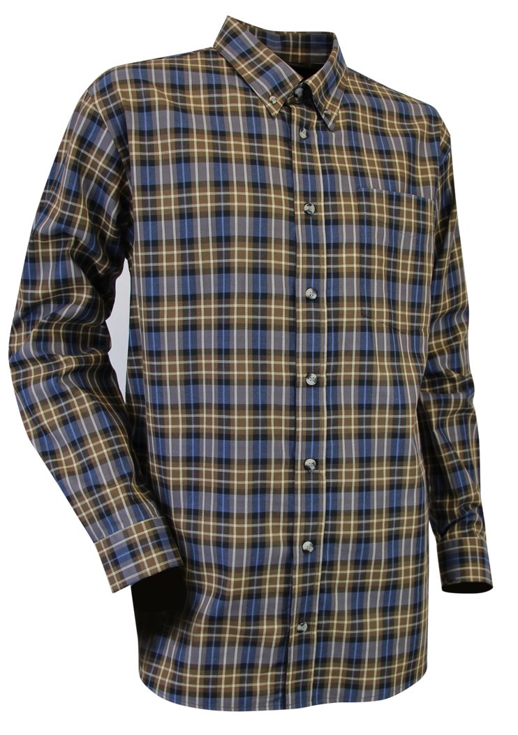 Chemise à carreaux en lin mélangé bleu clair