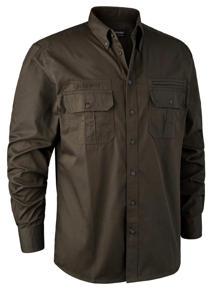 Chemise À Manches Longues Homme En Coton Blanc et marron LEVIS