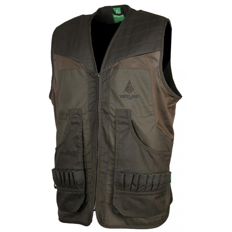 Gilet de chasse sans manches kaki sp?�cial cal. 20 Treeland - 15683
