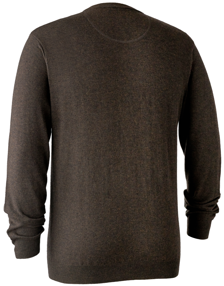 Pull Col V En Laine Marron ROYAL CLASS - Taille M - Occasion Très Bon état