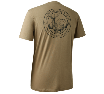 Tee-shirt à manches courtes dessin cerf beige Deerhunter