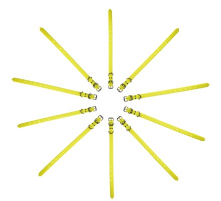 Pack éco 10 colliers petit chien PVC souple jaune