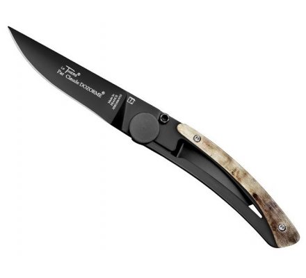 Couteau Noir Le Thiers Liner Lock corne de bélier 