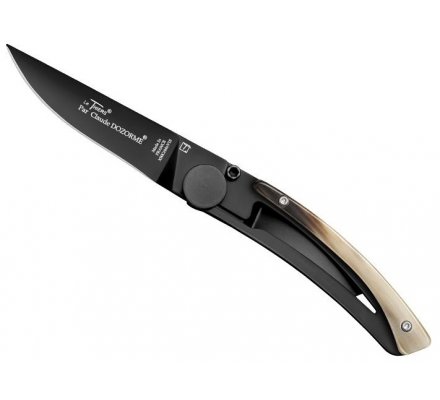 Couteau Noir Le Thiers Liner Lock corne claire 