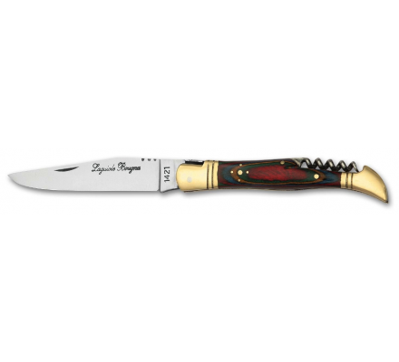 Couteau pliant avec tire-bouchons Bois multicolore 12cm Laguiole Bougna 
