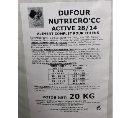 Croquette chien adulte 28/14 Nutricrocc