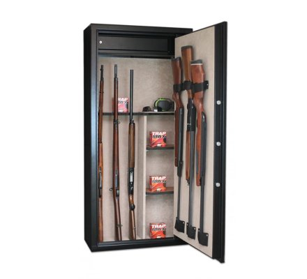 Armoire 11 armes avec lunette + 3 dans la porte avec un coffre intérieur INFAC SAFE