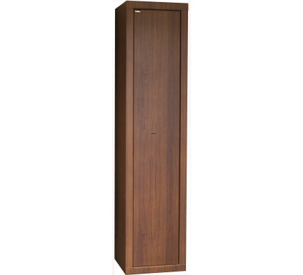 Armoire 6 armes avec lunette + 1 dans la porte avec coffre intérieur couleur bois INFAC SAFE