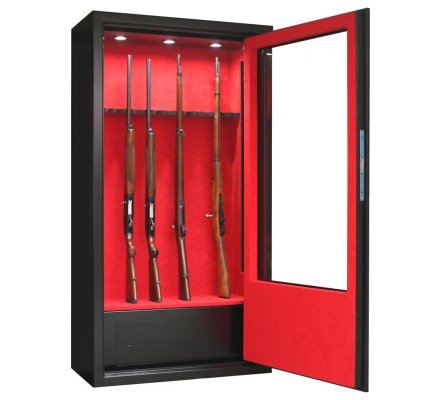 Armoire vitrine 10 armes avec lunette coffre intérieur et éclairage intérieur INFAC SAFE 