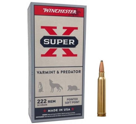 Balles 222REM Varmint & Predator SUPER X 50 grain WINCHESTER