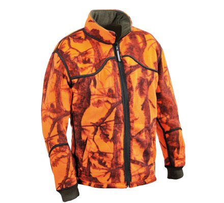 Blouson polaire réversible kaki - GhostCamo orange ProHunt 