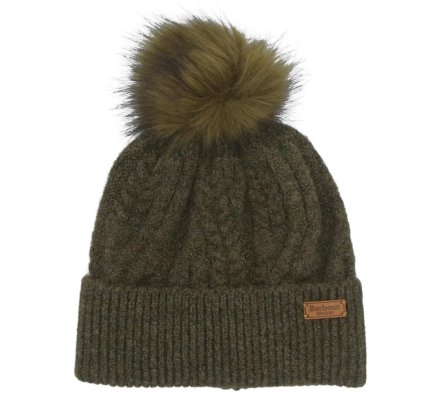 Bonnet femme Elsdon à pompon olive BARBOUR