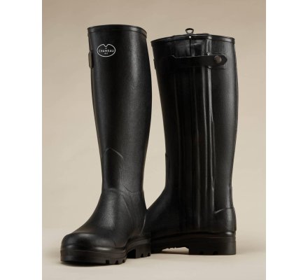 Bottes Chasseur homme doublées néoprène noires LE CHAMEAU
