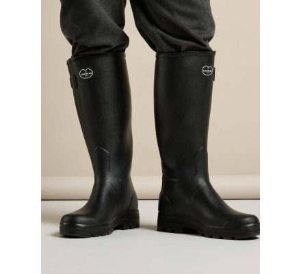 Bottes Chasseur homme doublées néoprène noires LE CHAMEAU