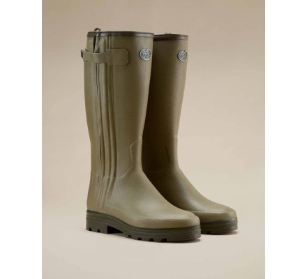 Bottes Chasseur homme doublées néoprène vertes LE CHAMEAU