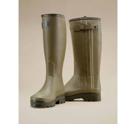 Bottes Chasseur homme doublées néoprène vertes LE CHAMEAU