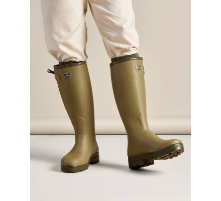 Bottes Chasseur homme doublées néoprène vertes LE CHAMEAU