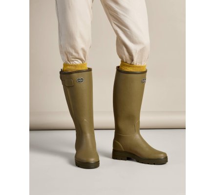 Bottes chasseur homme vert doublées cuir LE CHAMEAU