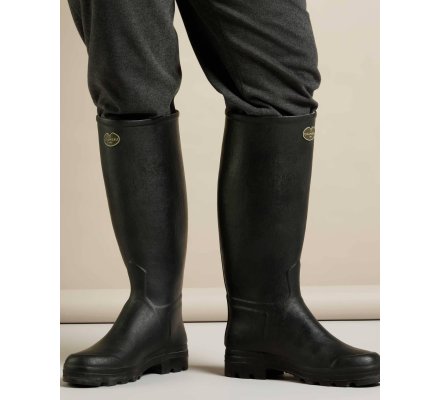 Bottes cuir noir Saint-Hubert homme LE CHAMEAU