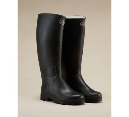 Bottes cuir noir Saint-Hubert homme LE CHAMEAU