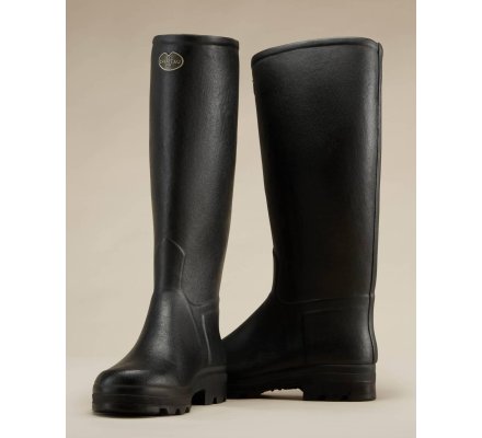 Bottes cuir noir Saint-Hubert homme LE CHAMEAU