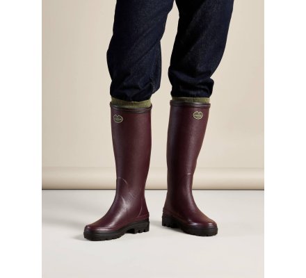 Bottes femme Giverny doublées Jersey cerise LE CHAMEAU