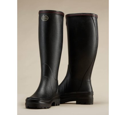 Bottes femme Giverny doublées Jersey noir LE CHAMEAU