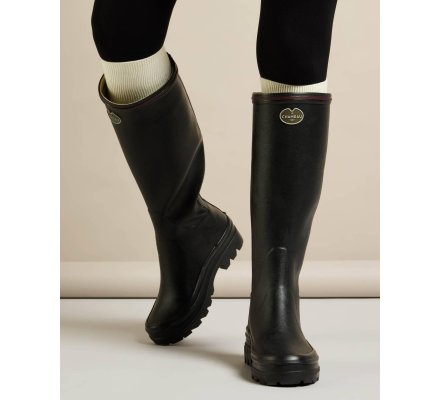 Bottes femme Giverny doublées Jersey noir LE CHAMEAU