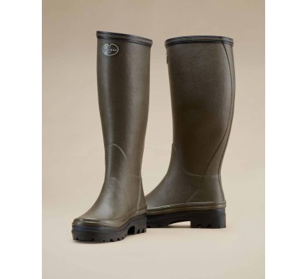 Bottes femme Giverny doublées Jersey vert chameau LE CHAMEAU