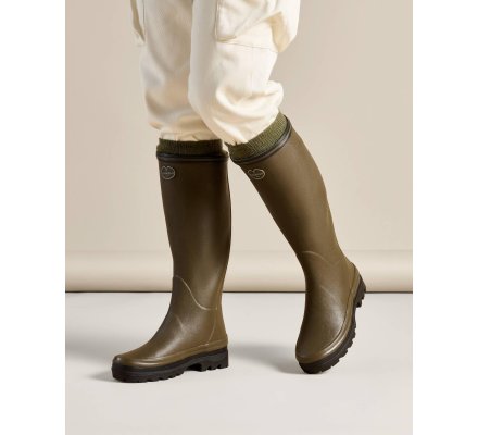 Bottes femme Giverny doublées Jersey vert chameau LE CHAMEAU