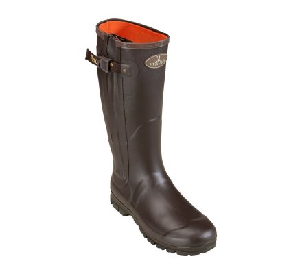 Bottes hommes rambouillet néoprène full zip marron PERCUSSION