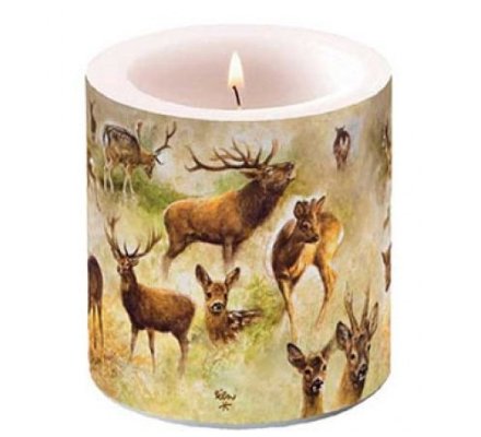 Bougie motif grands gibiers grand format LOVERGREEN