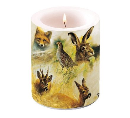 Pack serviettes et bougie portrait gibiers 