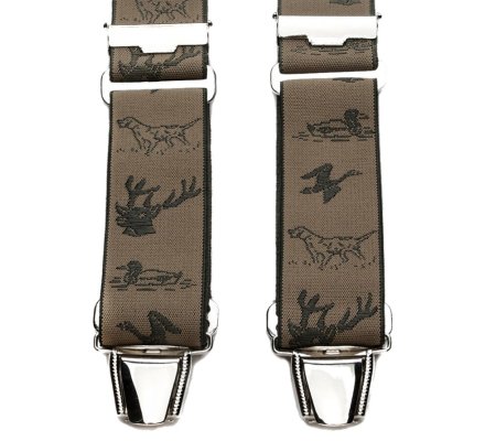 Bretelle harnais BICLIP bronze motif chasse