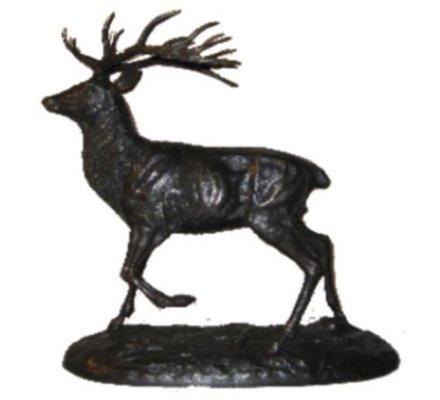 Bronze Cerf à l'arrêt grand modèle LOVERGREEN