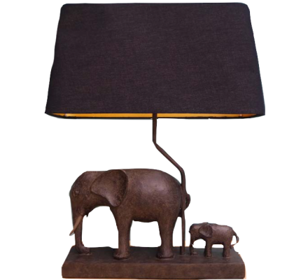 Lampe éléphants en résine 