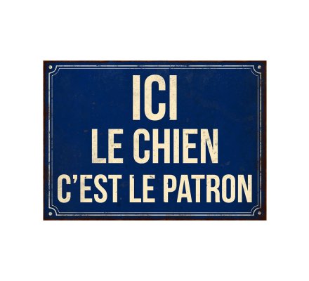 Plaque humoristique "Ici le chien" LOVERGREEN