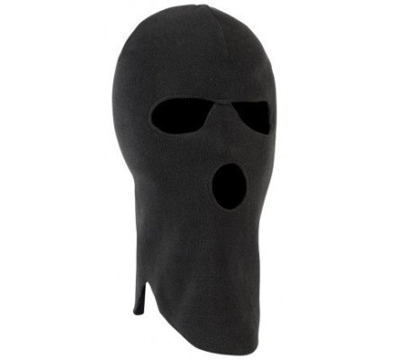 Cagoule polaire trois trous noir PERCUSSION