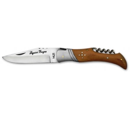 Couteau pliant avec tire-bouchons bois blanc 11.5cm Laguiole Bougna 