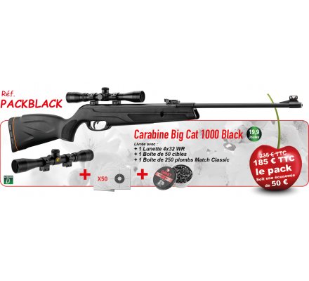 Pack Promo Carabine Big CAT 1000 Black & ses accessoires GAMO
