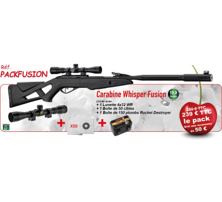 Pack Promo Carabine Whisper Fusion & ses accessoires GAMO