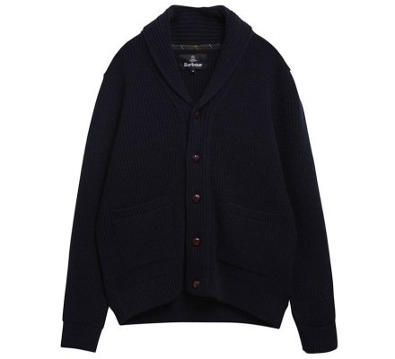 Cardigan col châle Hartland bleu BARBOUR