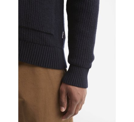 Cardigan col châle Hartland bleu BARBOUR