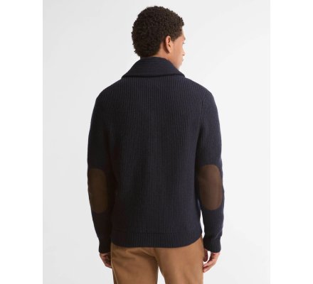 Cardigan col châle Hartland bleu BARBOUR